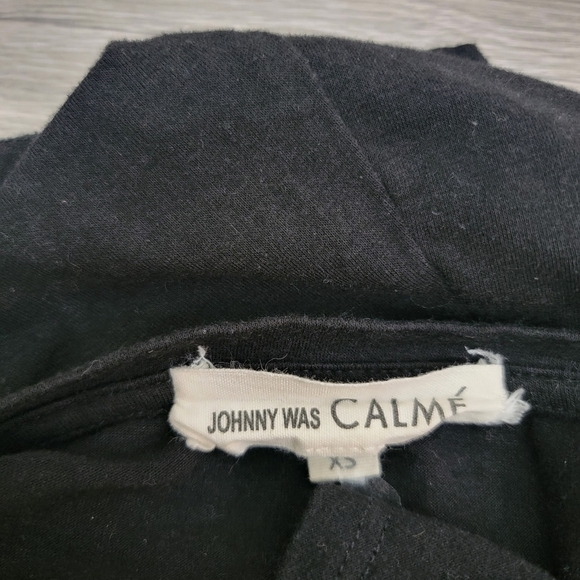 Johnny Was CALME Black Pullover Top Size XS Soft Lightweight 3/4 Sleeve Simple - Picture 6 of 8